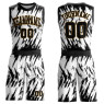 Custom White Black-Old Gold Round Neck Sublimation Basketball Suit Jersey