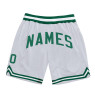 Custom White Kelly Green Authentic Throwback Basketball Shorts